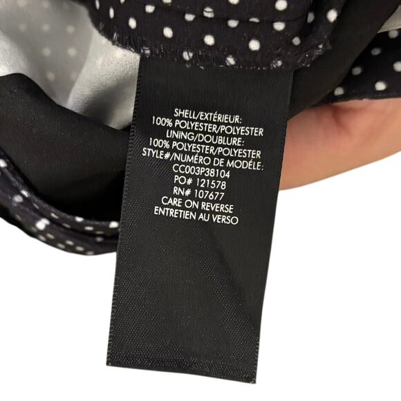 Alice + Olivia Black High Rise Wide Leg Dylan Polka Dot Pants Size 6 - Picture 8 of 8